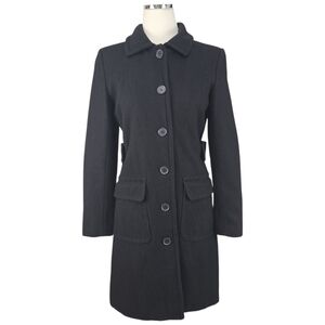 Steve & Barry’s Black Wool Blend Coat Women’s M Dark Academia Goth Long Jacket
